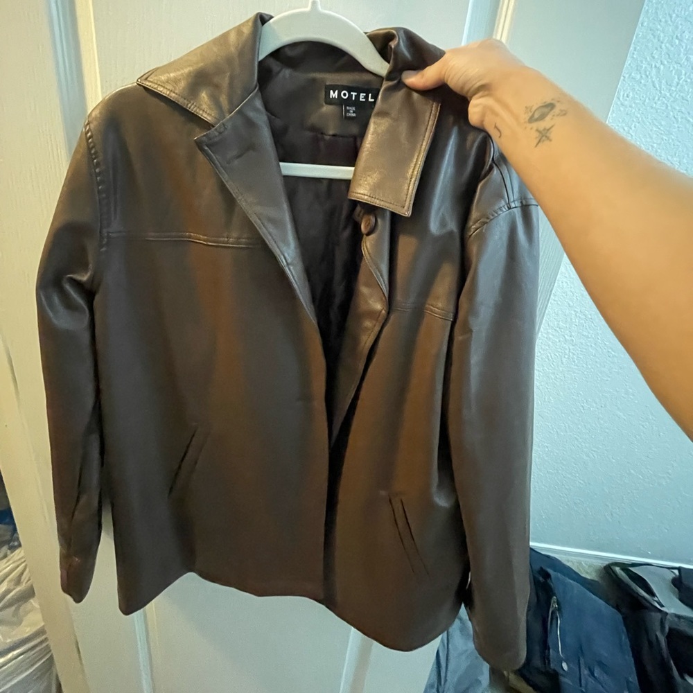 Motel Rocks Brown Leather Jacket❤️